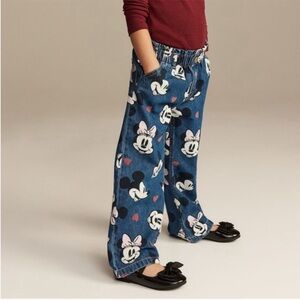 H&M Disney Minnie Mouse Wide Leg Jeans Girls Size 7-8